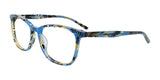 EasyClip EC686 Eyeglasses with Clip-on Sunglasses Blue Mix Pattern