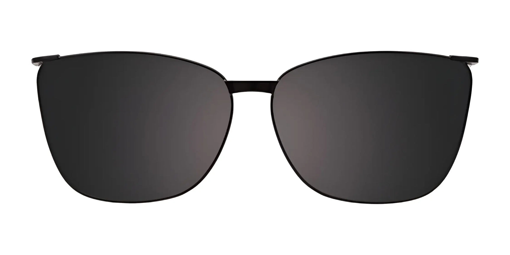 EasyClip EC686 rimless eyeglasses with clip-on polarized dark sunglasses, shown from the front against a white background. Size 52.