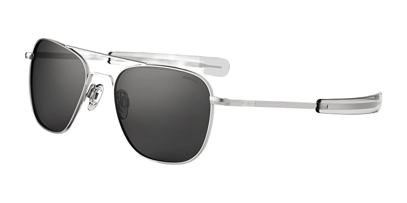 Randolph AVIATOR Sunglasses | Size 55 / Matte Chrome / American Gray Glass (Polarized)