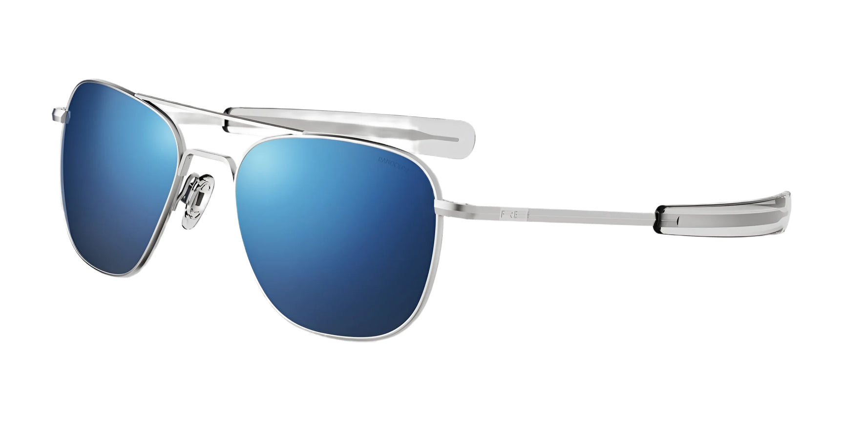 Randolph AVIATOR Sunglasses | Size 61 / Matte Chrome / Atlantic Blue Mirror Nylon (Polarized)