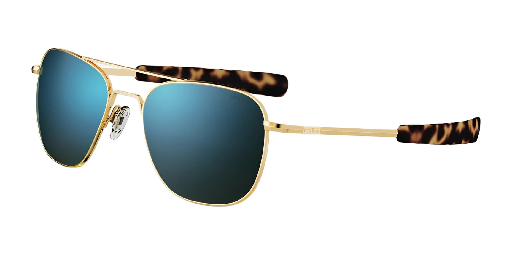 Randolph AVIATOR Sunglasses | Size 58 / 23k Gold / Cobalt Glass (Polarized)