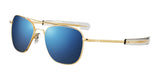 Randolph AVIATOR Sunglasses | Size 55 / 23k Gold / Atlantic Blue Mirror Nylon (Polarized)