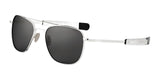 Randolph AVIATOR Sunglasses | Size 55 / 23k White Gold / American Gray Glass (Polarized)