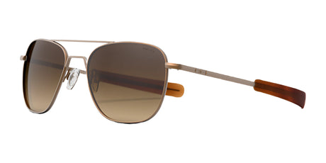 Randolph AVIATOR Sunglasses | Size 55 / 22k Satin Chocolate Gold / Cape Sand Gradient Nylon (Polarized)