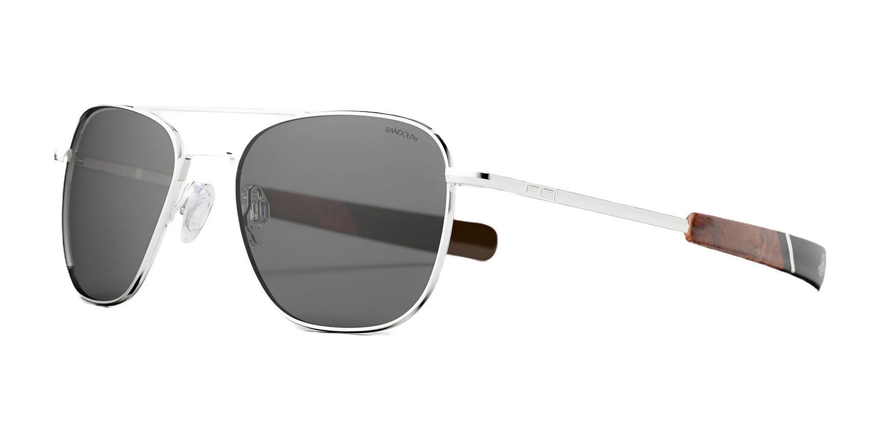 Randolph AVIATOR Sunglasses | Size 55 / 23k White Gold / Nylon American Gray (Polarized)