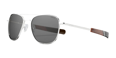 Randolph AVIATOR Sunglasses | Size 55 / 23k White Gold / Nylon American Gray (Polarized)