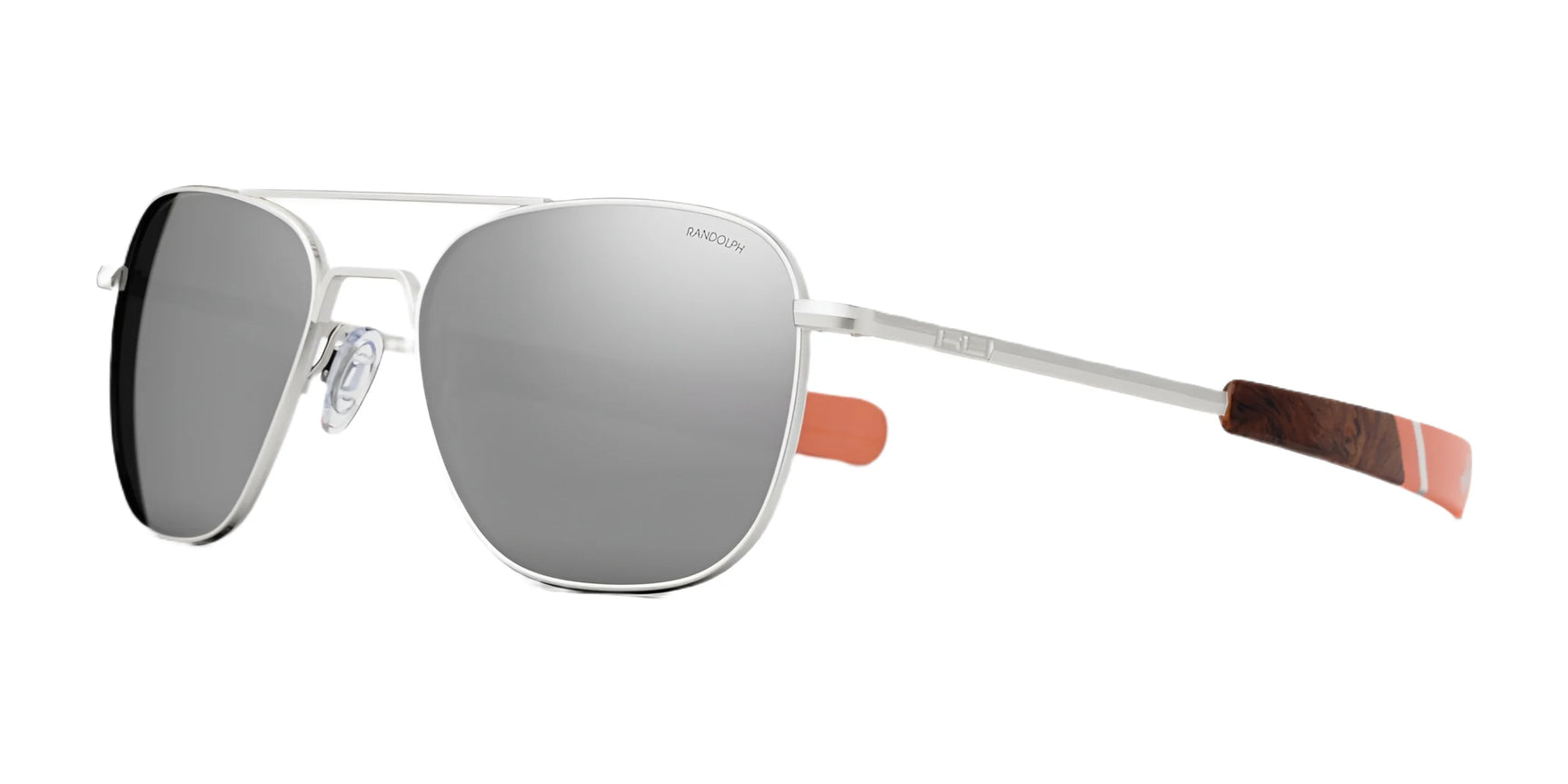 Randolph AVIATOR Sunglasses | Size 52 / Satin Silver / Silver Mirror Nylon (Polarized) Randolph AVIATOR Sunglasses | Size 52 / Satin Silver / Silver Mirror Nylon (Polarized)