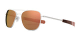 Randolph AVIATOR Sunglasses | Size 52 / Satin Silver / Rose Gold Mirror Nylon (Polarized)