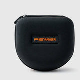 Black hard-shell case with orange "RE Ranger" logo on the front, designed to protect your RE Ranger XLW Shooting Glasses—ideal for sport shooting enthusiasts. Shown against a plain light background.