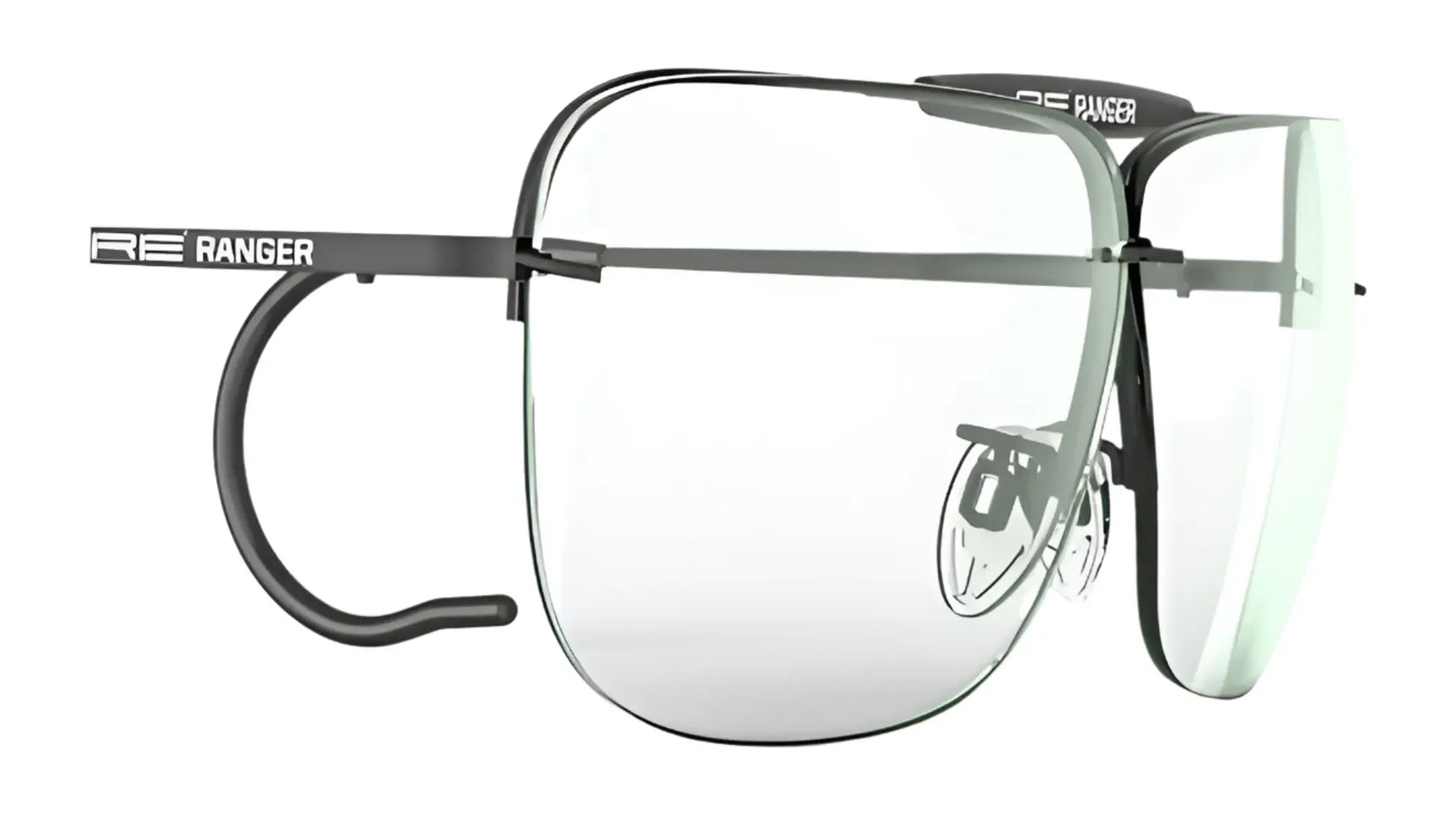 RE Ranger Classic Shooting Glasses by RE Ranger with Claysight lenses and wrap-around earpieces, size 68.