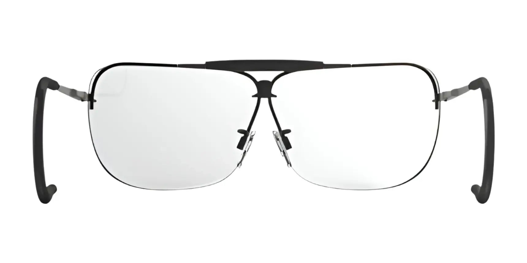 RE Ranger Classic Shooting Glasses in size 68, featuring black frames and Claysight lenses, displayed on a white background.