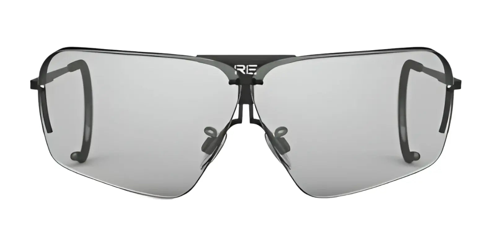 RE Ranger's futuristic, frameless Edge Shooting Glasses boast large mirrored Claysight lenses and a sleek black bridge for those seeking precision with style. RE Ranger's futuristic, frameless Edge Shooting Glasses boast large mirrored Claysight lenses and a sleek black bridge for those seeking precision with style.