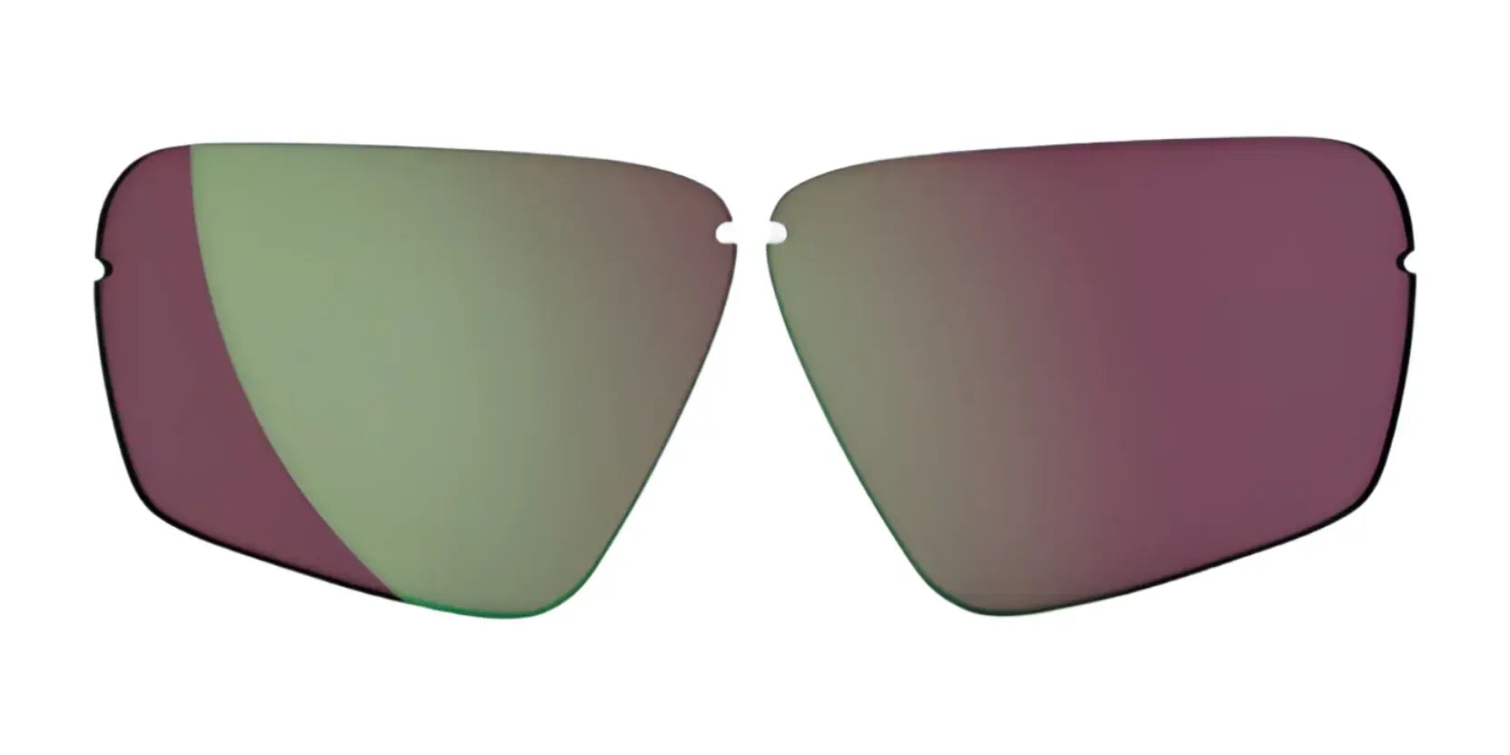 A pair of mirrored, rectangular RE Ranger Edge replacement lenses with Claysight Lens Technology for sunglasses, displayed on a white background.