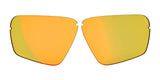 Two RE Ranger Edge Lens replacement lenses in yellow-orange with Claysight Lens Technology and a mirrored finish by RE Ranger are shown on a white background.