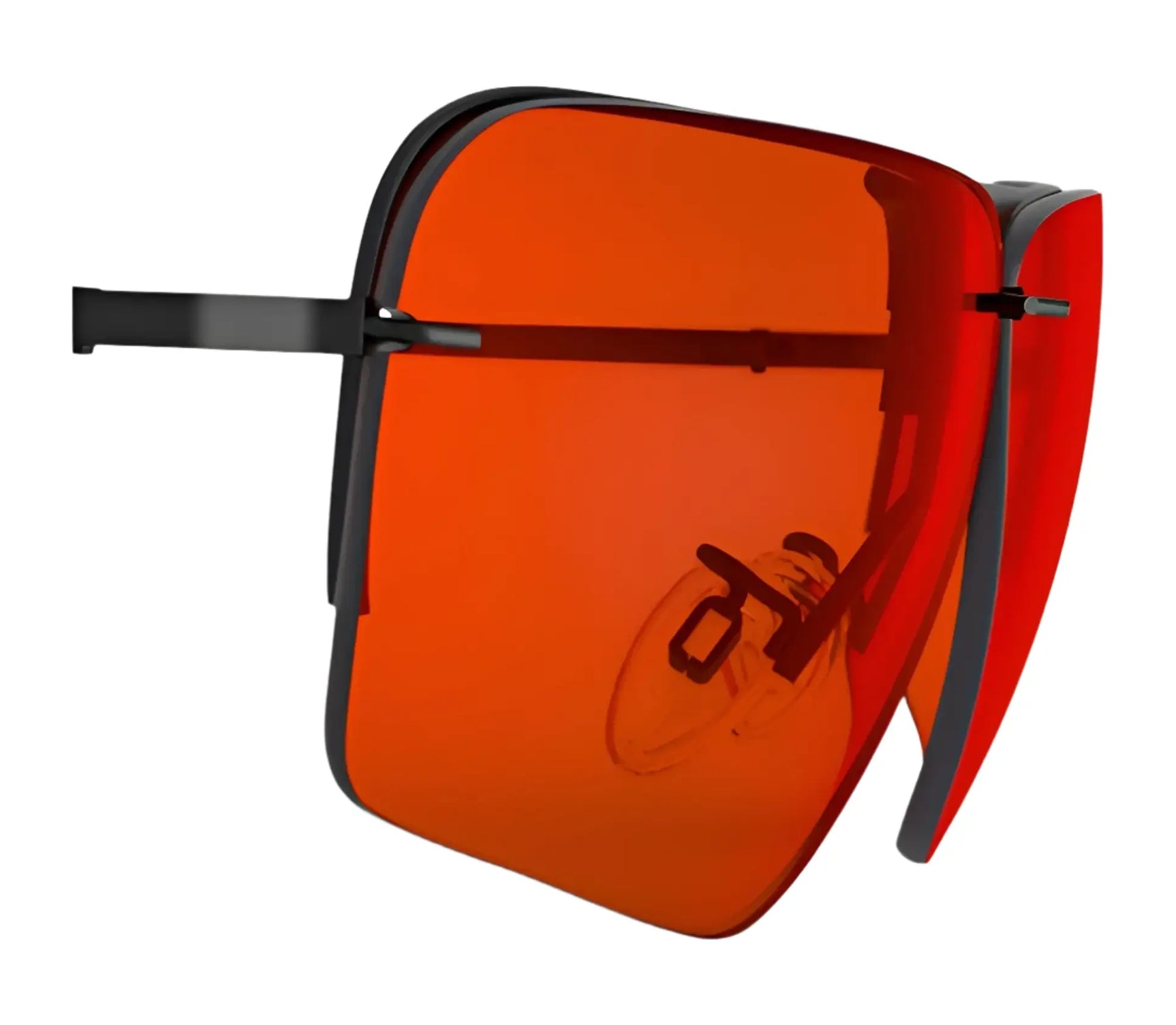 The RE Ranger Edge Lens by RE Ranger features large, square, orange-tinted lenses with black frames and advanced Claysight Lens Technology for enhanced clarity, shown against a white background.