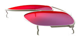 Two pairs of RE Ranger Sporter Clip-On Lens sunglasses by RE Ranger, featuring frameless red-tinted lenses and thin metal arms, are displayed on a white background for stylish eye protection in varying light conditions.