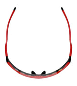 RE Ranger SuperShot Shooting Glasses by RE Ranger, seen from above, showcase the top of the magnetic interchangeable frame and curved arms against a white background.