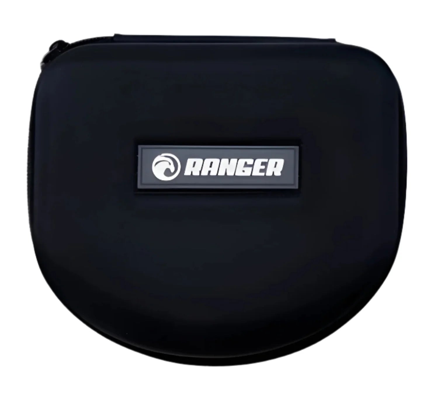 Black zippered case featuring a "RANGER" logo on the front, shown against a white background—perfect for storing your RE Ranger SuperShot Shooting Glasses and magnetic interchangeable frame. Black zippered case featuring a "RANGER" logo on the front, shown against a white background—perfect for storing your RE Ranger SuperShot Shooting Glasses and magnetic interchangeable frame.