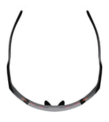 The RE Ranger SuperShot Shooting Glasses by RE Ranger are shown from above, highlighting their curved magnetic interchangeable frame and nose pads on a white background.