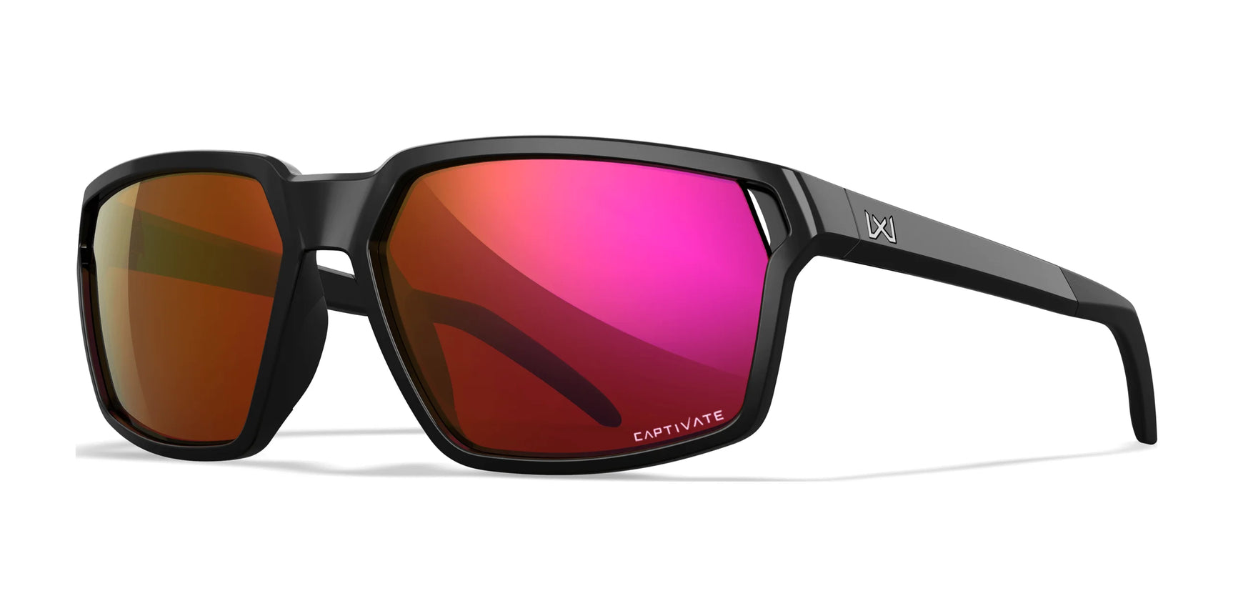 Wiley X SIERRA Sunglasses Gloss Black / CAPTIVATE™ Non-Polarized Red Mirror