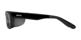 Side view of Ziena Kai Eyeglasses in black, featuring wide temples, fitted lenses, and a soft silicone eyecup for comfort, size 52.